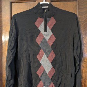 Quarter Zip Argyle Sweater